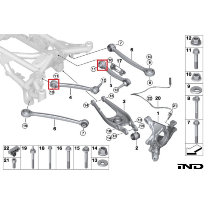 Fall-Line Motorsports G8x / F8x M2 / M3 / M4 Rear Upper Control Arm Bearing Set