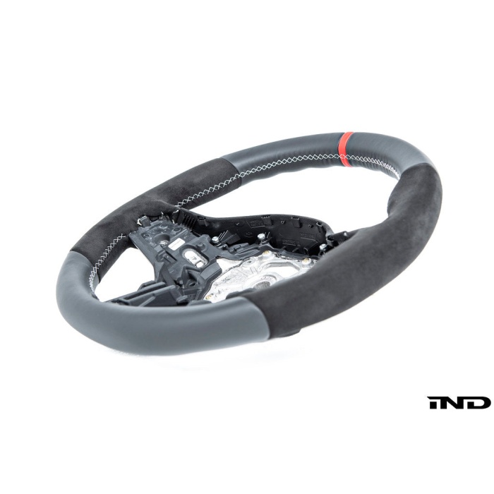 BMW M Performance G-Chassis Steering Wheel - Red Stripe + Silver Grey Stitching