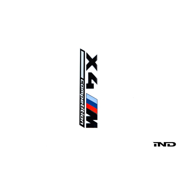 BMW F98 X4M Competition Trunk Emblem - Gloss Black