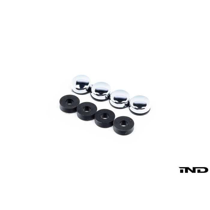 BMW Laser Slimline License Plate Frame with BMW Roundel Valve Stem Caps - Polished Silver