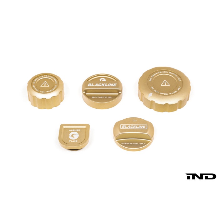 Goldenwrench Blackline Performance BMW M Car (S63 / S68) Engine Cap Cover Set - CCB Gold Cap Complete Set