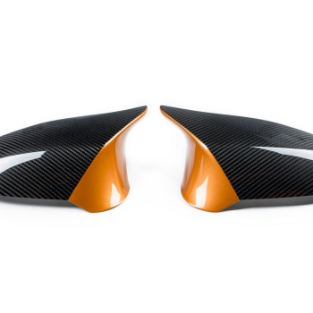 BMW M Performance F8X M2C / M3 / M4 Carbon Mirror Cap Set + Acid Orange Accent