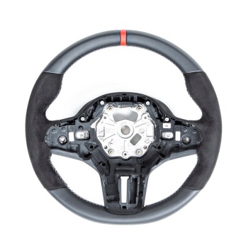 BMW M Performance G-Chassis Steering Wheel - Red Stripe + Silver Grey Stitching