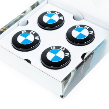 IND Gloss Black Floating Wheel Center Cap Set - 56mm