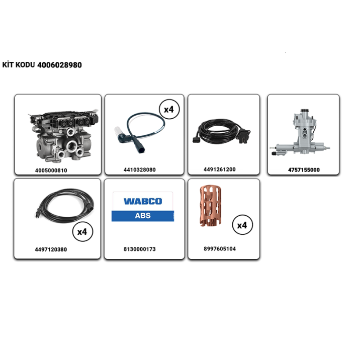 ABS 4S/2M KİT (DENİZALTILI)TREYLER