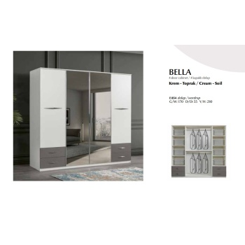 BELLA 4 KAPAKLI DOLAP
