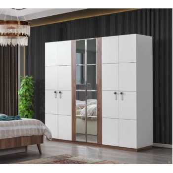 E900 EFSANE GARDOLAP 6 KAPAKLI KREM / CEVİZ