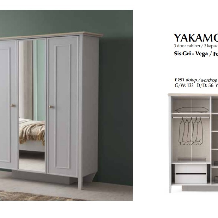 YAKAMOZ 3 KAPAKLI DOLAP