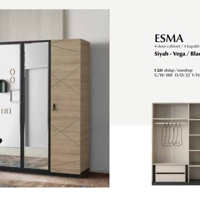 ESMA 4 KAPAKLI DOLAP