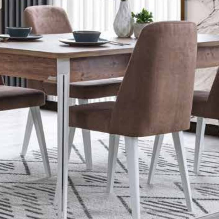 A262 YALI SANDALYE (3303 LİNEN KAHVE - BEYAZ)  ( 4