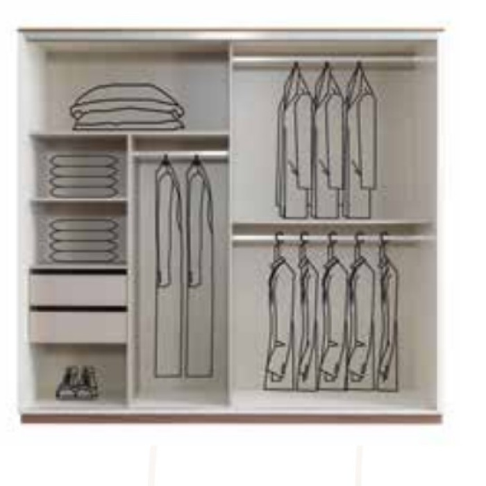 E900 EFSANE GARDOLAP 6 KAPAKLI KREM / CEVİZ