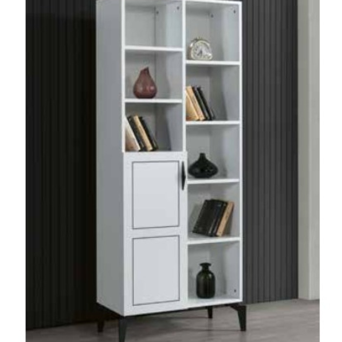 E886 ÇİZGİ KİTAPLIK  MAT BEYAZ