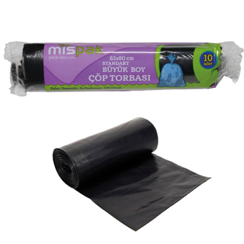 65x80 Büyük Çöp Torbasi 80 Gr Si̇yah Koli̇ 50 Rulo