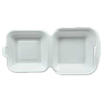 MOD 8A KÜÇÜK HAMBURGER KABI KAPAKLI KÖPÜK TABAK BEYAZ (CVS H7) PK 500 ADET