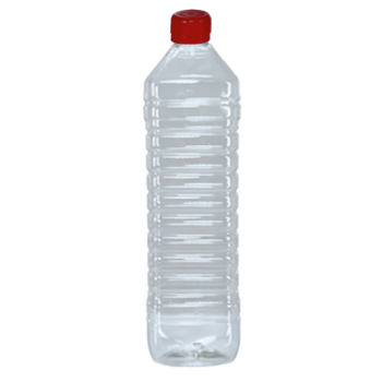 1000 ML PET ŞİŞE (KARE) ŞEFFAF  TNÇ - 28 MM KAPAK TNÇ (KIRMIZI) PK 100 ADET