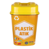 60 LT DESENLİ PLASTİK ATIK KUTUSU SARI 493 SAĞLAM KL 10 ADET