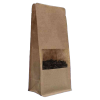 10*25 CM PENCERELİ KRAFT FLAT BOTTOM DOYPACK (453) KL 1000 ADET