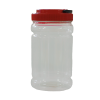 1 LT PET KAVANOZ ŞEFFAF OPTİMA + KAPAK (KIRMIZI) PK 60 ADET