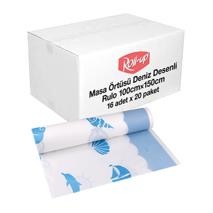 100*150 MASA ÖRTÜSÜ DENİZ DESENLİ ROLL-UP RULO 16 YAPRAKn(TM-KGT-0212) (BRS) KOLİ İÇİ 20 ADET