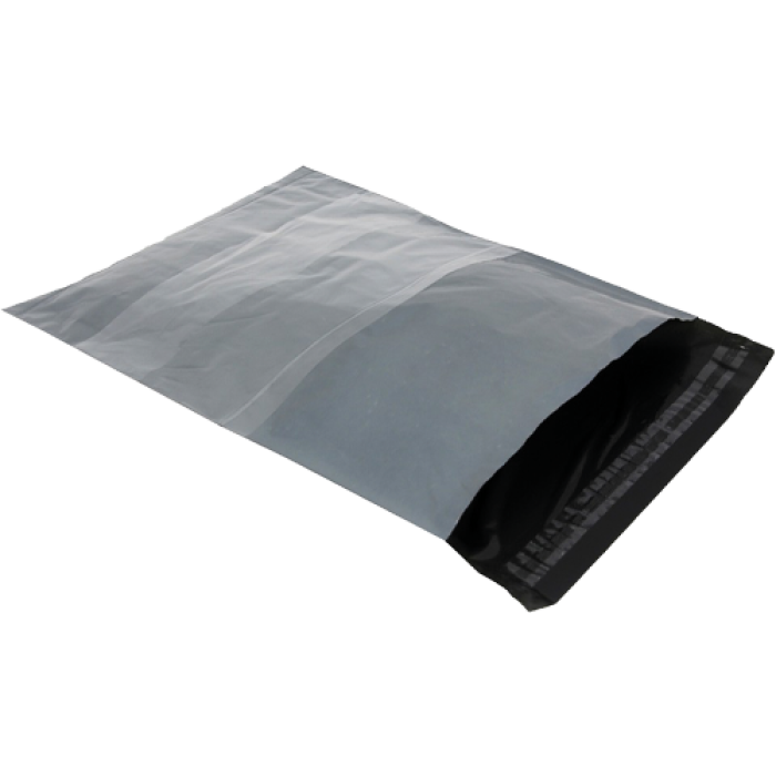 45x55 +5 cm Pe Baskısız Bantlı Gri Siyah Cepli Kargo Poşeti 600 Adet