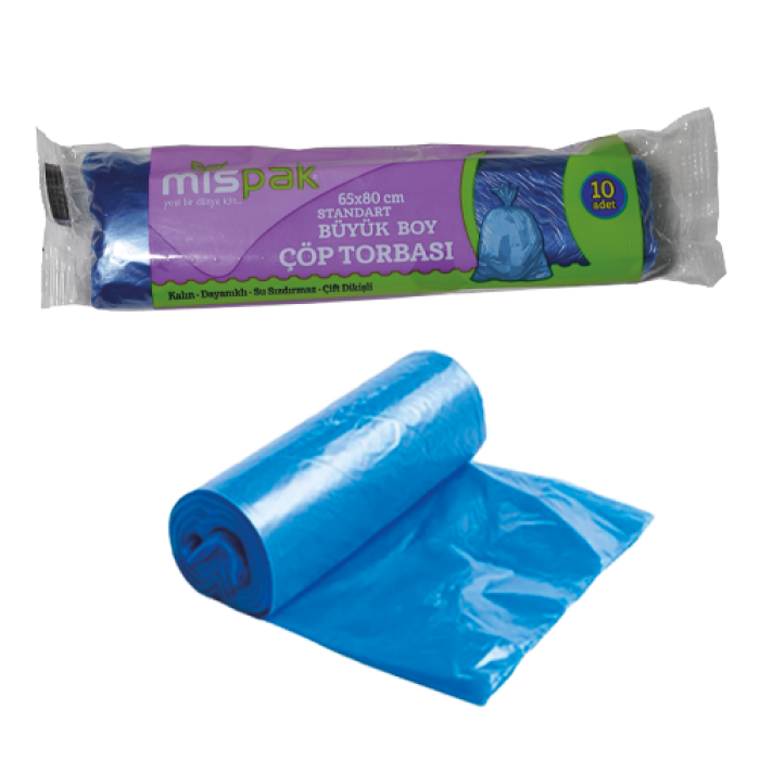 65x80 Büyük Çöp Torbasi 80 Gr Mavi Koli̇ 50 Rulo