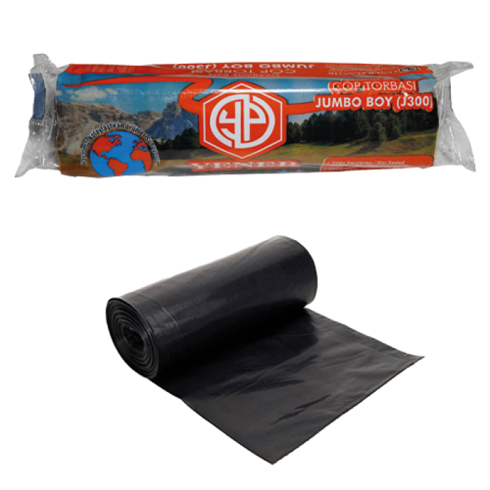 80x110 Jumbo Çöp Torbasi 300 Gr Si̇yah Koli̇ 20 Rulo