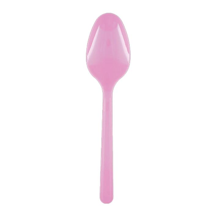 Pembe Parti Lüx Plastik Kaşık 25li Paket - Koli İçi 80 Paket
