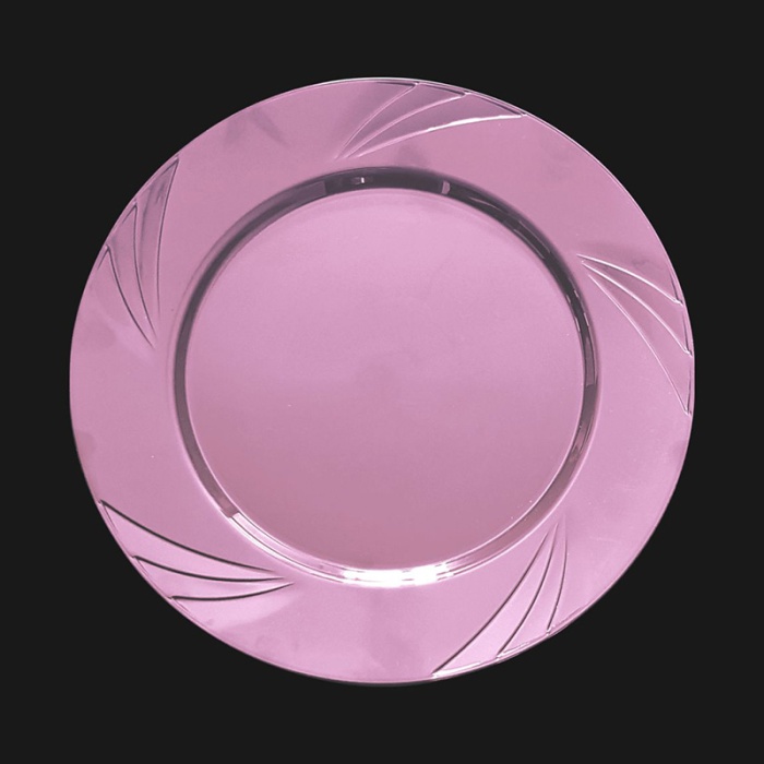 Pembe 22,5 cm 9″ inç Parti Tabağı 6lı Paket - Koli İçi 24 Paket