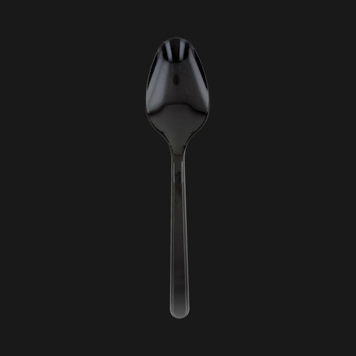 Siyah Parti Lüx Plastik Kaşık 25li Paket - Koli İçi 80 Paket