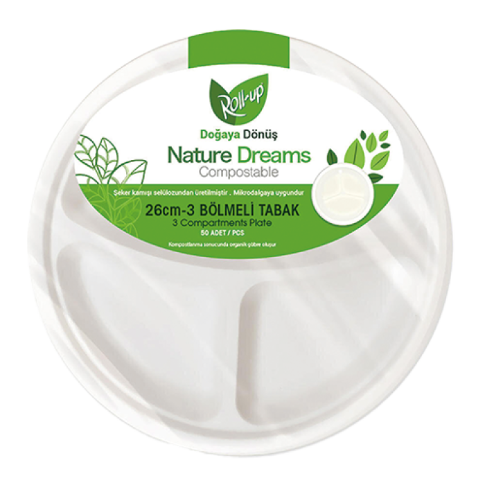 26 CM ROLL UP NATURE DREAMS TABAK 3 GÖZLÜ 20*50 AD KL 1000 ADET