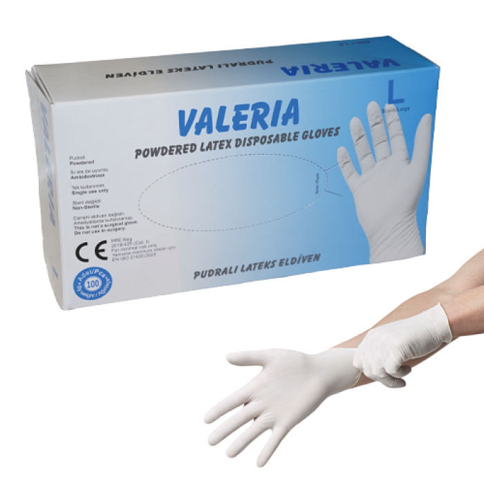VALERİA LATEKS PUDRALI MUAYENE ELDİVENİ L KL 20 PAKET