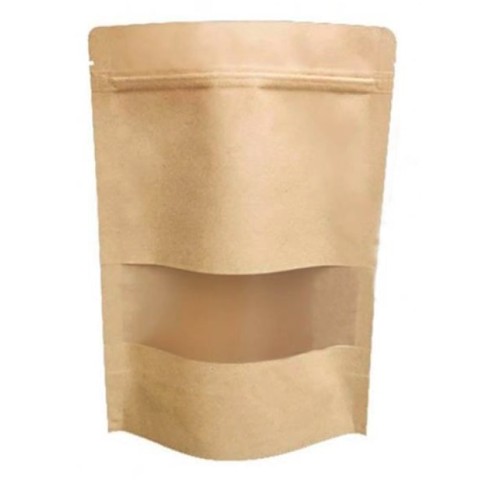 8,5*14,5 CM PENCERELİ KRAFT DOYPACK (067) KL 3000 ADET