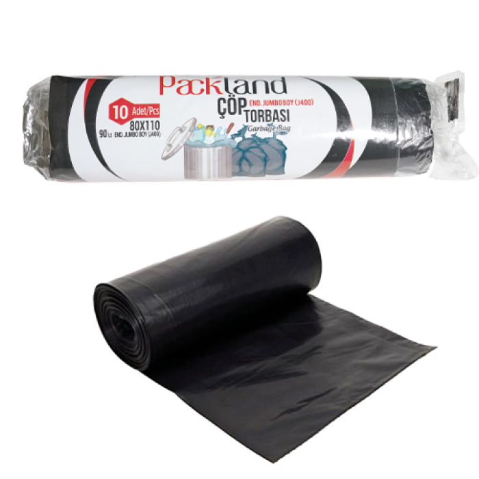 80*110 JUMBO ÇÖP TORBASI J 400 GR SİYAH KL 20 RULO