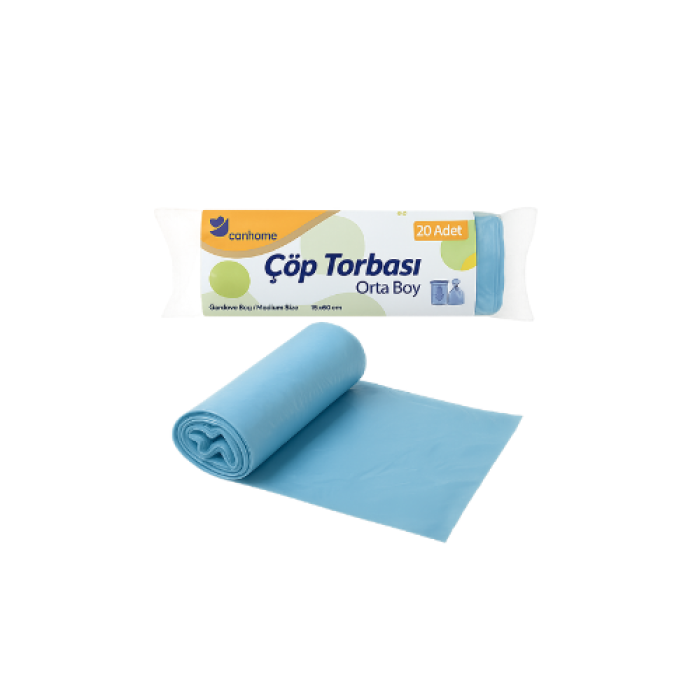 55*60 ORTA ÇÖP TORBASI 80 GR MAVİ KL 50 RULO