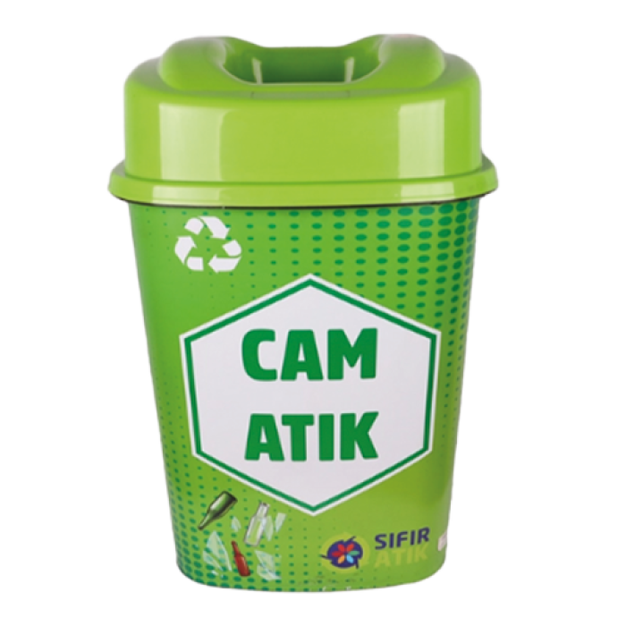 60 LT DESENLİ CAM ATIK KUTUSU YEŞİL 493 SAĞLAM KL 10 ADET
