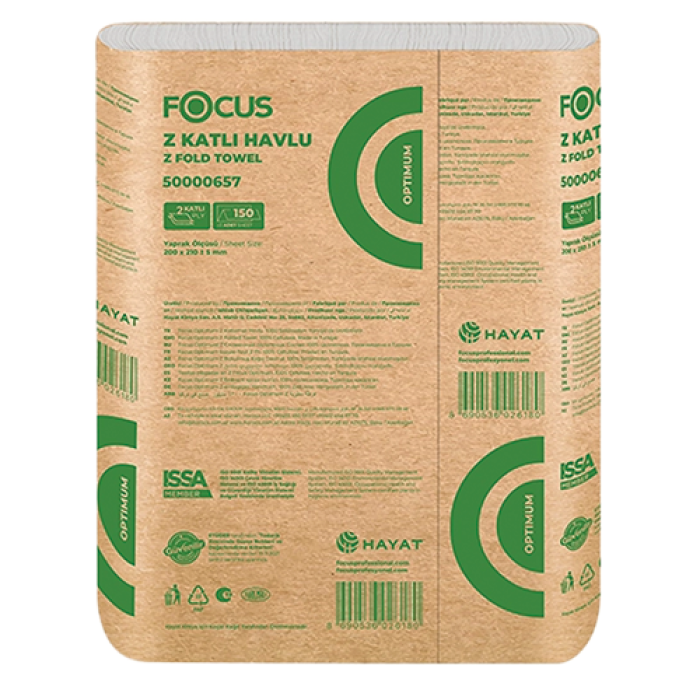 FOCUS OPTIMUM Z KATLAMA HAVLU 12*150 AD (657) KL 1800 ADET