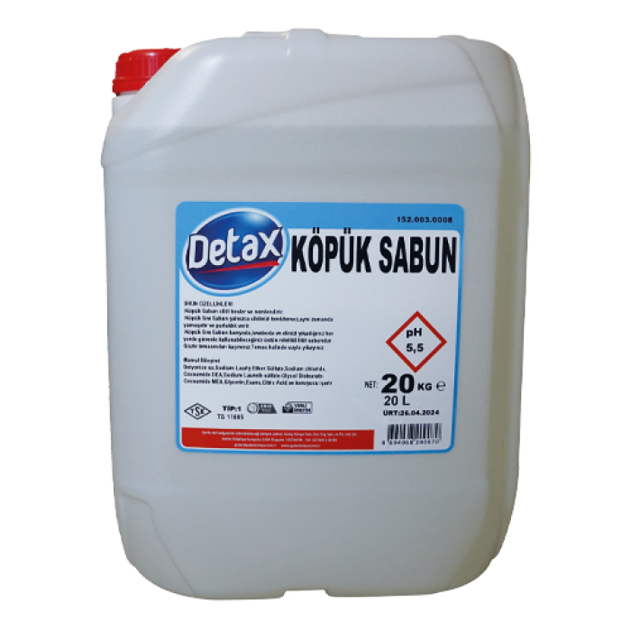 20 KG DETAX KÖPÜK EL SABUNU (GÜLEÇ) ADET