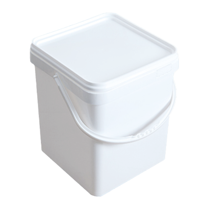 18000 ML KARE BEYAZ KOVA KULP + KAPAK (TRN) KL 20 ADET