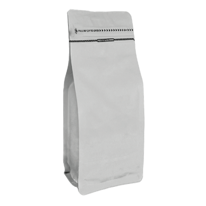10*25 CM MAT BEYAZ KİLİTLİ FLAT BOTTOM DOYPACK (472) KL 1000 ADET