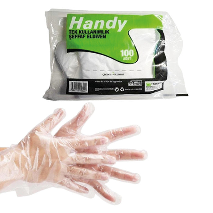 PET ŞEFFAF ELDİVEN 100*100 AD HANDY NORM L KL 100 PAKET