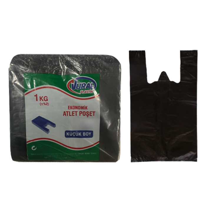 KÜÇÜK BOY SİYAH EKONOMİK ATLET POŞET (10*1 KG)(KL 10 KG)