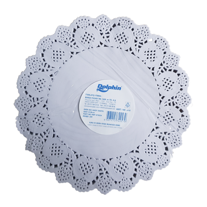28 CM DOLPHIN İTHAL DANTEL KAĞIT PK 100 AD (TM-KGT-0006) (BRS)