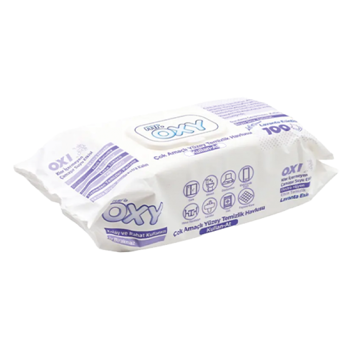 MR. OXY ÇOK AMAÇLI YÜZEY TEMİZLEME HAVLUSU (12*100 AD) LAVANTA (TİC.487) KL 12 PAKET