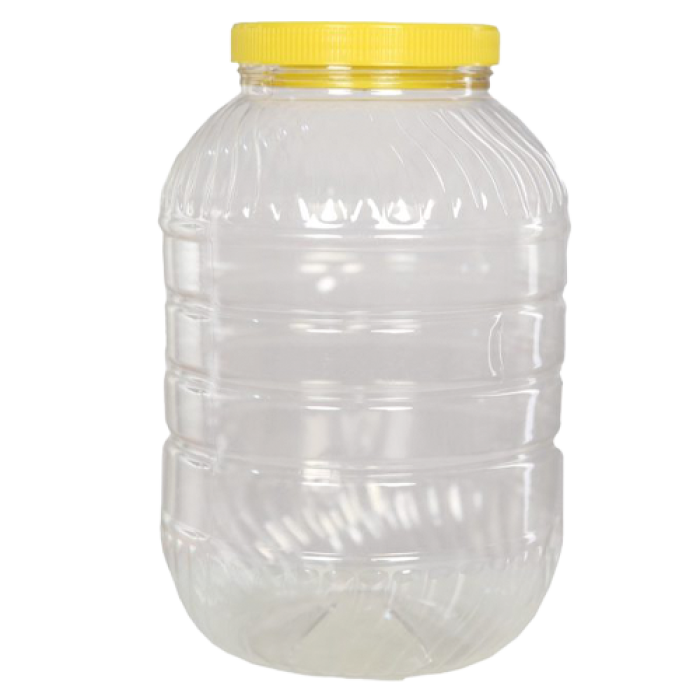 5 LT PET KAVANOZ ŞEFFAF + KAPAK (SARI) PK 18 ADET