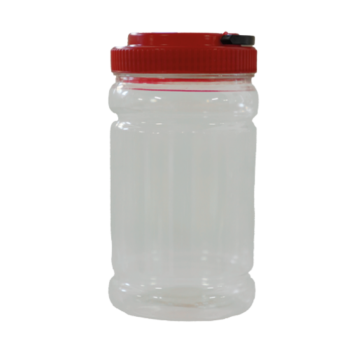 1 LT PET KAVANOZ ŞEFFAF OPTİMA + KAPAK (KIRMIZI) PK 60 ADET