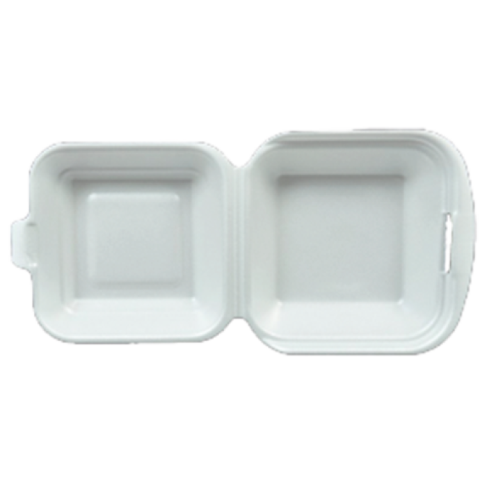 MOD 8A KÜÇÜK HAMBURGER KABI KAPAKLI KÖPÜK TABAK BEYAZ (CVS H7) PK 500 ADET