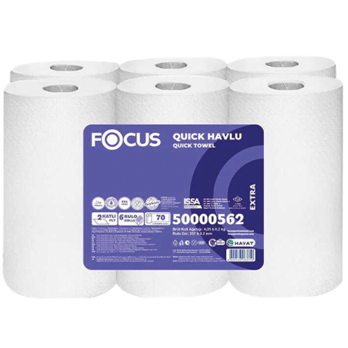 FOCUS EXTRA QUICK FOTOSELLİ HAVLU 6*70 MT (562) PK 6 RULO