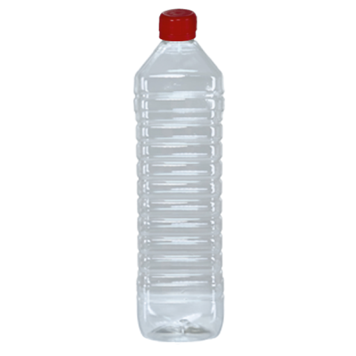 1000 ML PET ŞİŞE (KARE) ŞEFFAF  TNÇ - 28 MM KAPAK TNÇ (KIRMIZI) PK 100 ADET