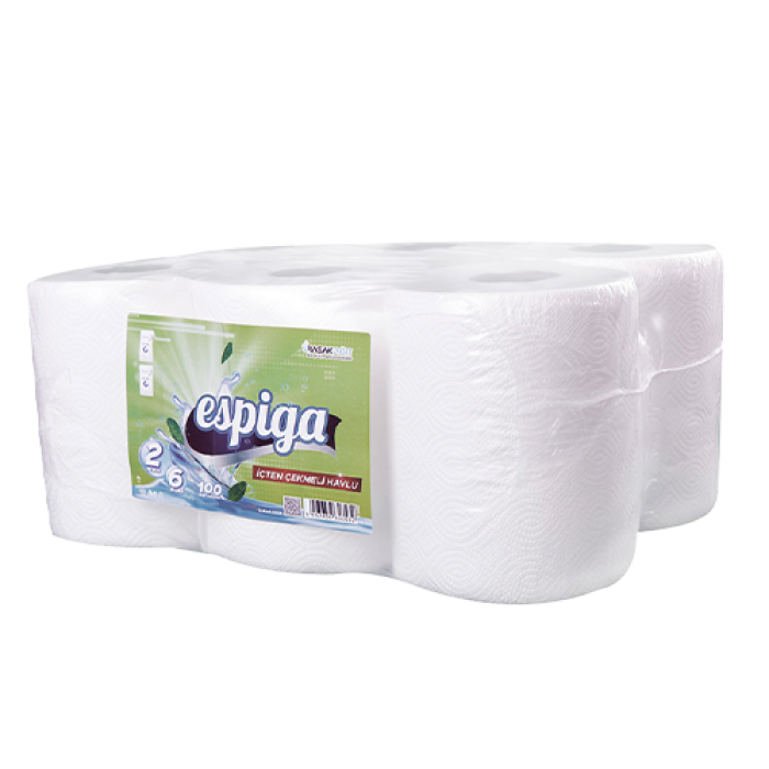 3 KG ESPİGA İÇTEN ÇEKMELİ HAVLU 6*50 MT (482) PK 6 RULO
