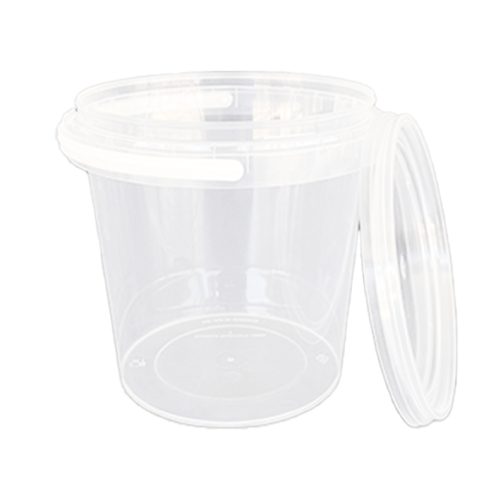 500 ML YUVARLAK ŞEFFAF KOVA + KAPAK(PK 62 AD)(KL 651 AD)